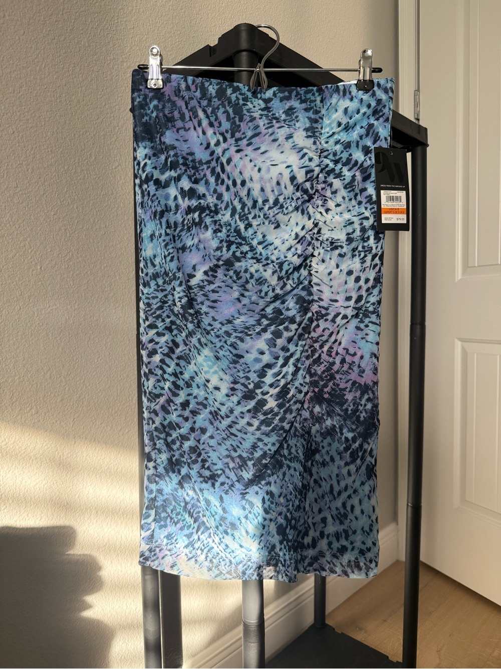 Nine West Blue and Aqua Abstract Print Skirt
